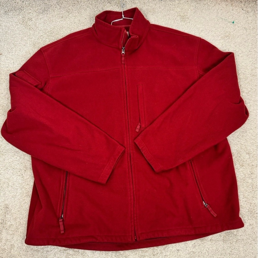Duluth Trading Shoreman Fleece Windproof Jacket Red Full Zip Size 3X Tall Warm - Picture 4 of 12